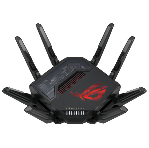 支援最新 Wi-Fi 7 制式的 ROG Rapture GT-BE98 電競路由器，外型獨特，連線速度極高。